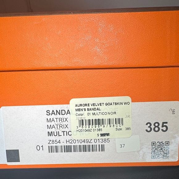 Hermès Aurore Sandals Black Leather Size 38.5 Worn Once with Box & Dust Bag - Picture 7 of 8